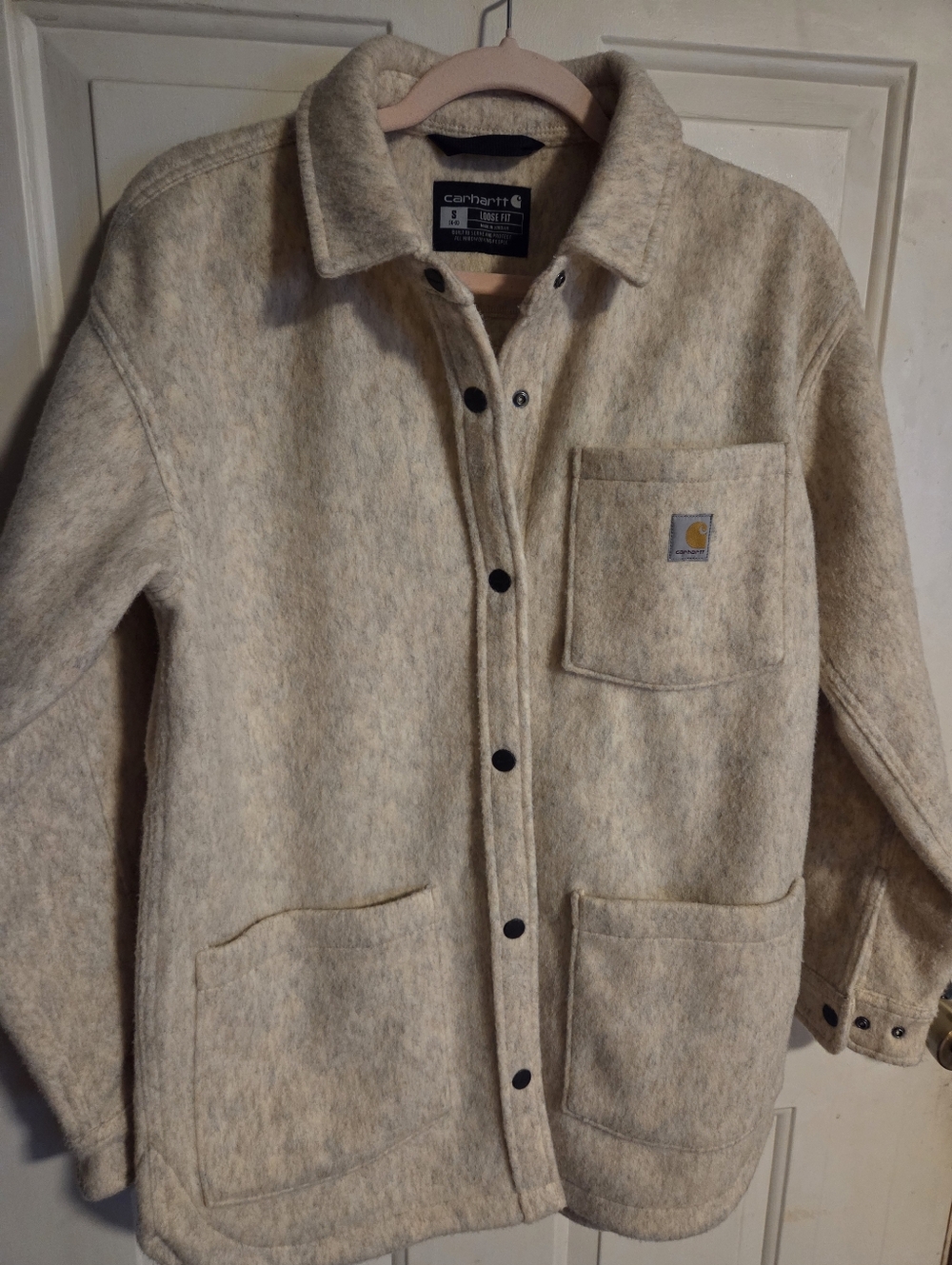 Carhartt Neutral Cream Collared Shacket - Picture 4 of 7